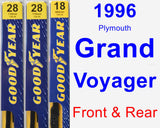 Front & Rear Wiper Blade Pack for 1996 Plymouth Grand Voyager - Premium