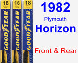 Front & Rear Wiper Blade Pack for 1982 Plymouth Horizon - Premium