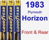 Front & Rear Wiper Blade Pack for 1983 Plymouth Horizon - Premium