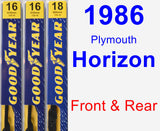 Front & Rear Wiper Blade Pack for 1986 Plymouth Horizon - Premium