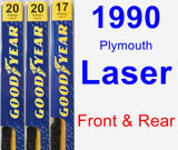 Front & Rear Wiper Blade Pack for 1990 Plymouth Laser - Premium