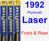 Front & Rear Wiper Blade Pack for 1992 Plymouth Laser - Premium