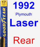 Rear Wiper Blade for 1992 Plymouth Laser - Premium