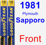 Front Wiper Blade Pack for 1981 Plymouth Sapporo - Premium