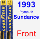 Front Wiper Blade Pack for 1993 Plymouth Sundance - Premium