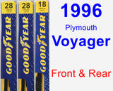 Front & Rear Wiper Blade Pack for 1996 Plymouth Voyager - Premium
