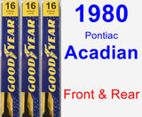 Front & Rear Wiper Blade Pack for 1980 Pontiac Acadian - Premium