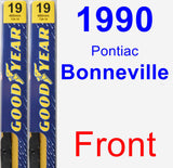 Front Wiper Blade Pack for 1990 Pontiac Bonneville - Premium