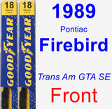 Front Wiper Blade Pack for 1989 Pontiac Firebird - Premium