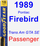 Passenger Wiper Blade for 1989 Pontiac Firebird - Premium