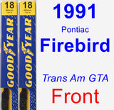 Front Wiper Blade Pack for 1991 Pontiac Firebird - Premium