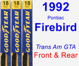 Front & Rear Wiper Blade Pack for 1992 Pontiac Firebird - Premium