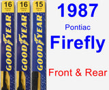 Front & Rear Wiper Blade Pack for 1987 Pontiac Firefly - Premium