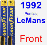 Front Wiper Blade Pack for 1992 Pontiac LeMans - Premium