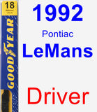 Driver Wiper Blade for 1992 Pontiac LeMans - Premium