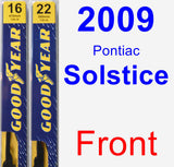 Front Wiper Blade Pack for 2009 Pontiac Solstice - Premium