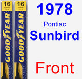 Front Wiper Blade Pack for 1978 Pontiac Sunbird - Premium