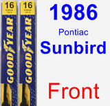 Front Wiper Blade Pack for 1986 Pontiac Sunbird - Premium