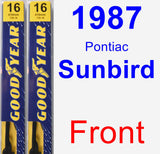 Front Wiper Blade Pack for 1987 Pontiac Sunbird - Premium