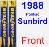 Front Wiper Blade Pack for 1988 Pontiac Sunbird - Premium