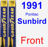 Front Wiper Blade Pack for 1991 Pontiac Sunbird - Premium