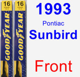 Front Wiper Blade Pack for 1993 Pontiac Sunbird - Premium