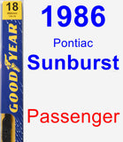 Passenger Wiper Blade for 1986 Pontiac Sunburst - Premium