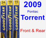 Front & Rear Wiper Blade Pack for 2009 Pontiac Torrent - Premium