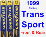 Front & Rear Wiper Blade Pack for 1999 Pontiac Trans Sport - Premium