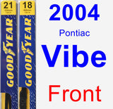 Front Wiper Blade Pack for 2004 Pontiac Vibe - Premium