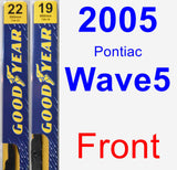 Front Wiper Blade Pack for 2005 Pontiac Wave5 - Premium