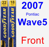 Front Wiper Blade Pack for 2007 Pontiac Wave5 - Premium