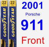 Front Wiper Blade Pack for 2001 Porsche 911 - Premium
