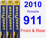 Front & Rear Wiper Blade Pack for 2010 Porsche 911 - Premium