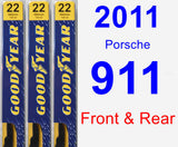 Front & Rear Wiper Blade Pack for 2011 Porsche 911 - Premium