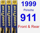 Front & Rear Wiper Blade Pack for 1999 Porsche 911 - Premium