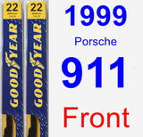 Front Wiper Blade Pack for 1999 Porsche 911 - Premium