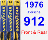 Front & Rear Wiper Blade Pack for 1976 Porsche 912 - Premium