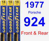 Front & Rear Wiper Blade Pack for 1977 Porsche 924 - Premium