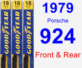 Front & Rear Wiper Blade Pack for 1979 Porsche 924 - Premium