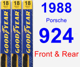 Front & Rear Wiper Blade Pack for 1988 Porsche 924 - Premium