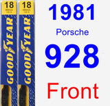 Front Wiper Blade Pack for 1981 Porsche 928 - Premium