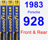 Front & Rear Wiper Blade Pack for 1983 Porsche 928 - Premium