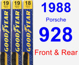 Front & Rear Wiper Blade Pack for 1988 Porsche 928 - Premium