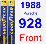 Front Wiper Blade Pack for 1988 Porsche 928 - Premium