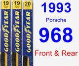 Front & Rear Wiper Blade Pack for 1993 Porsche 968 - Premium