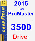 Driver Wiper Blade for 2015 Ram ProMaster 3500 - Premium