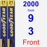 Front Wiper Blade Pack for 2000 Saab 9-3 - Premium