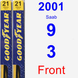 Front Wiper Blade Pack for 2001 Saab 9-3 - Premium