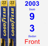 Front Wiper Blade Pack for 2003 Saab 9-3 - Premium